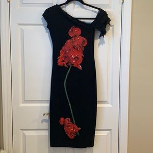Black Isabel de Pedro dress with floral print